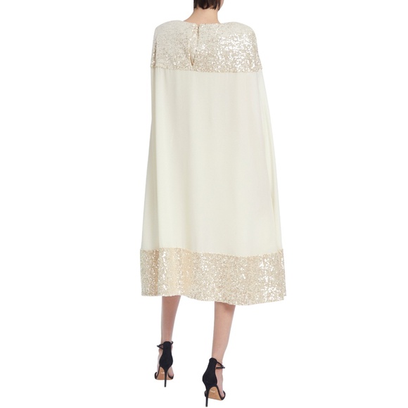 NWT Badgley Mishka Sequined Midi Sheath with Cape Size 8 - Picture 2 of 6